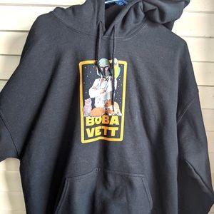 NWOT Star Wars Boba Fett Vett Veterinarian Disney Hooded Sweatshirt XL unisex